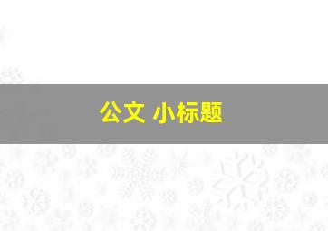 公文 小标题